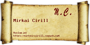 Mirkai Cirill névjegykártya